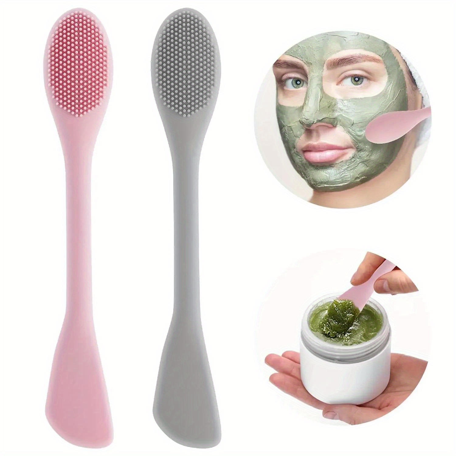 Silicone Face Scrubber Electric - Double Head Facial Mask Brush Silicone