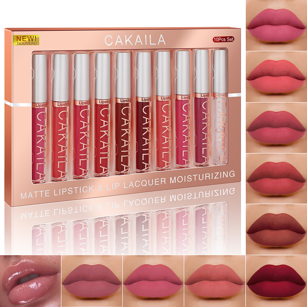Matte Velvet Lip Tint Long Lasting - 4pcs/10pcs/set Nude Lip Gloss Matte Velvet