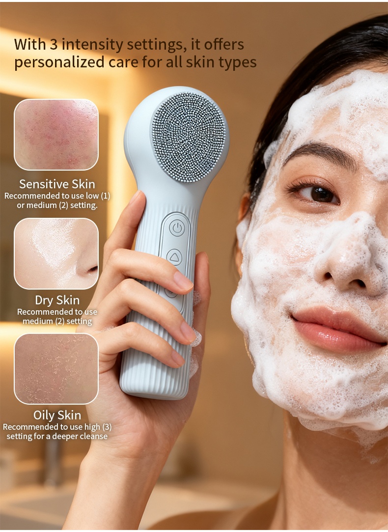 Silicone Cleansing Brush Recha - đánh giá và giá Silicone Face Scrubber Electric