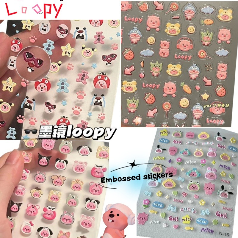 Loopy 3D embossed sticker, tra - đánh giá và giá Nail Art