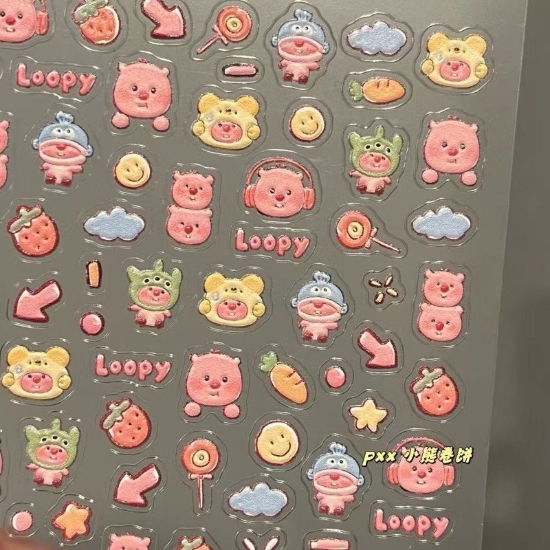 Loopy 3D embossed sticker, tra - đánh giá và giá Nail Art