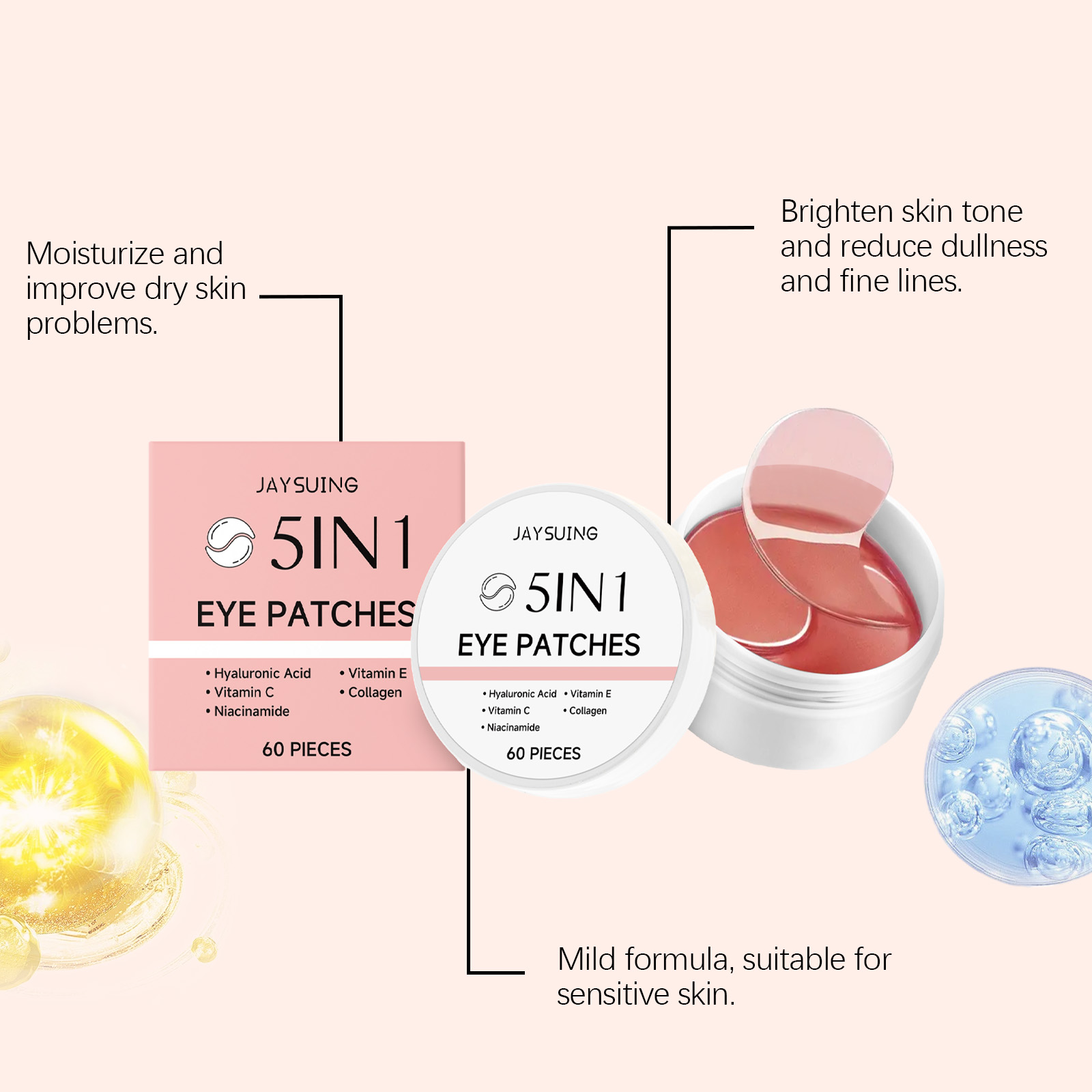 JAYSUING 5-in-1 Under Eye Patc - đánh giá và giá Collagen Under Eye Patches