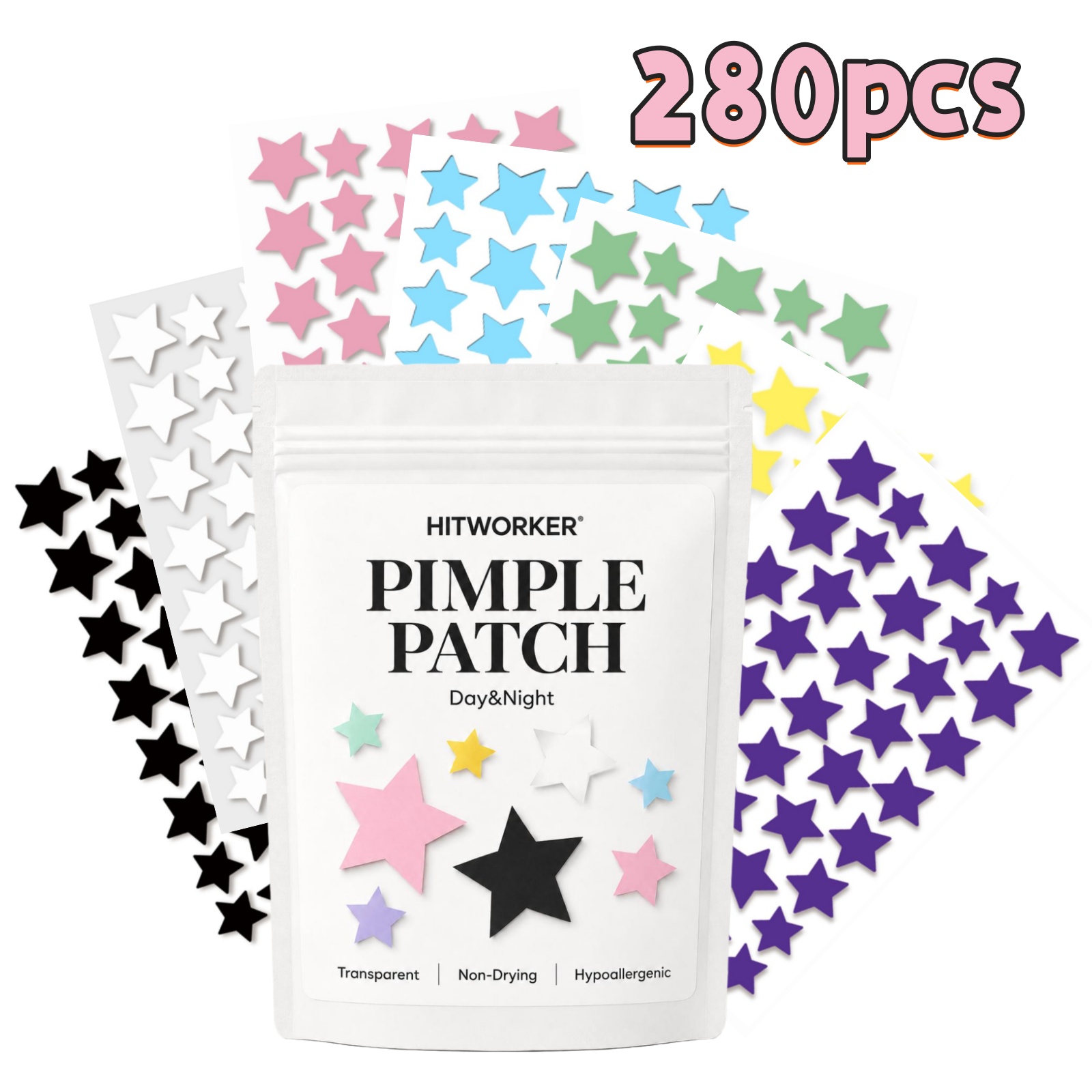 280Pcs Rainbow Colorful Star A - đánh giá và giá Hydrocolloid Pimple Patch