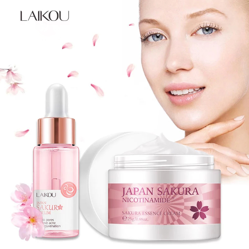 LAIKOU Sakura Serum Và Collage - đánh giá và giá Niacinamide Pore Shrinking Essence