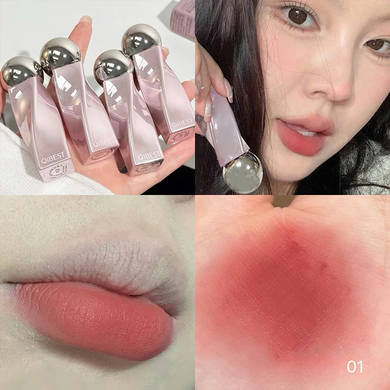 QIBEST Velvet Nude Lip Mud Nat - đánh giá và giá Matte Velvet Lip Tint Long Lasting