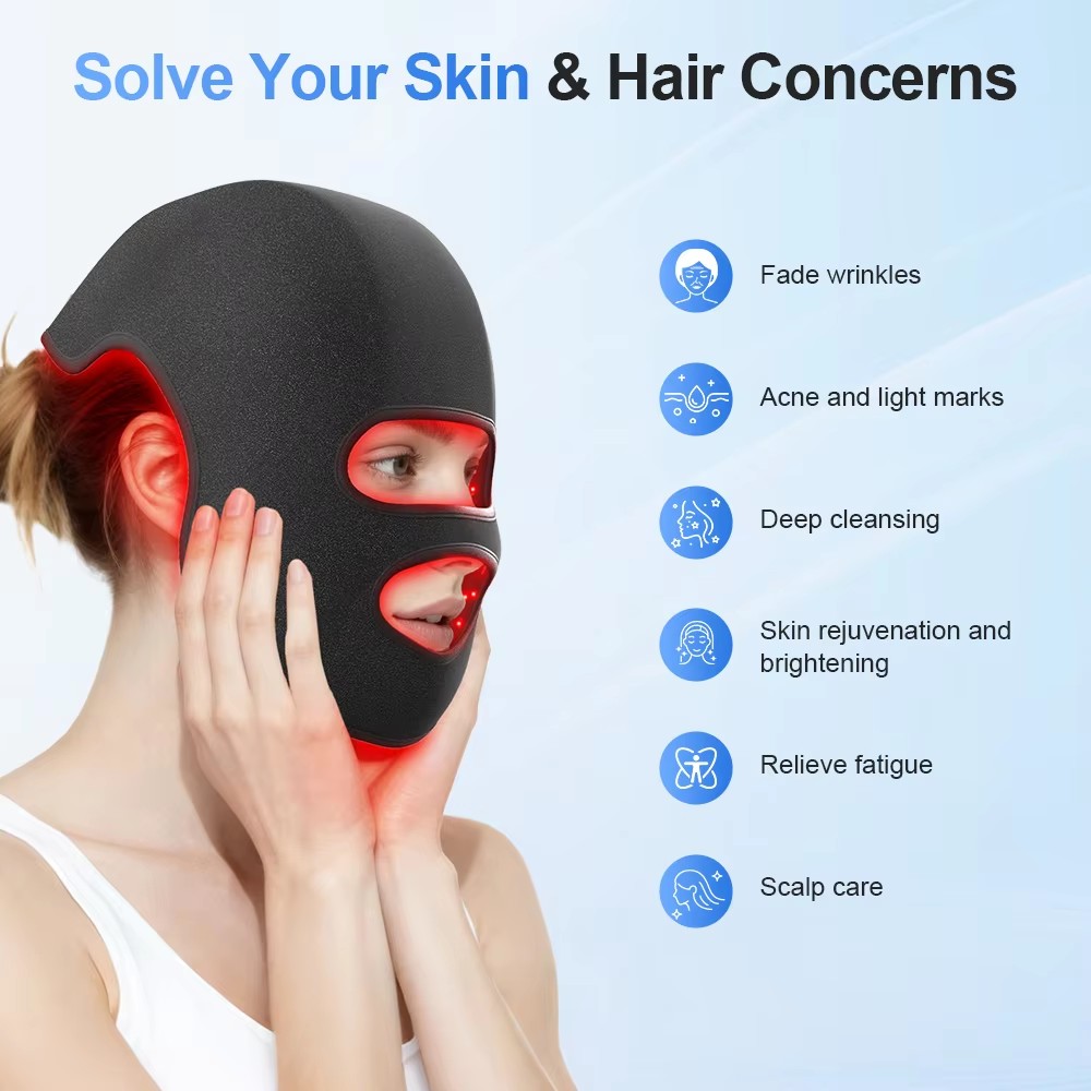 4Colors LED Hat&Face Mask Red  - đánh giá và giá Led Light Therapy Face Mask