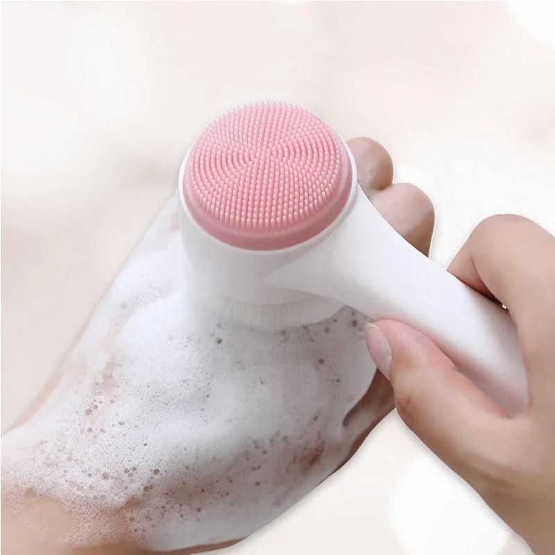 3D Double-sided Manual Facial  - đánh giá và giá Silicone Face Scrubber Electric