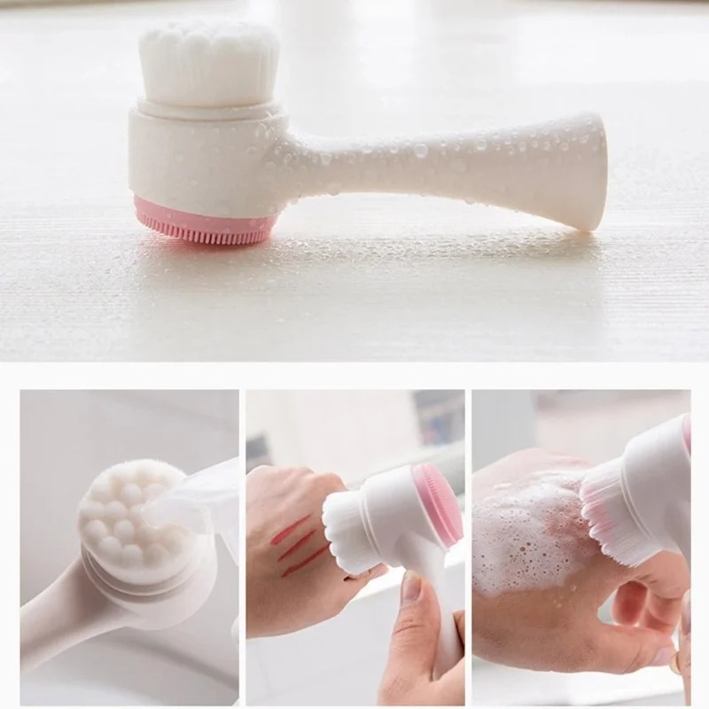 3D Double-sided Manual Facial  - đánh giá và giá Silicone Face Scrubber Electric