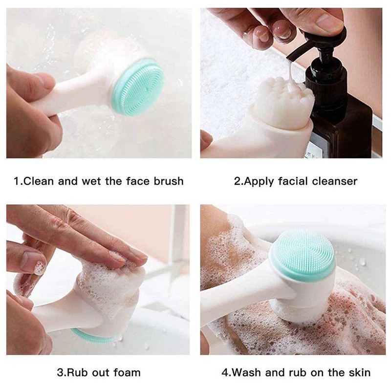 3D Double-sided Manual Facial  - đánh giá và giá Silicone Face Scrubber Electric