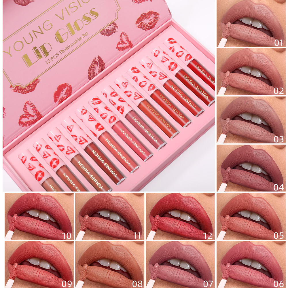 4pcs/10pcs/set Nude Lip Gloss  - đánh giá và giá Matte Velvet Lip Tint Long Lasting