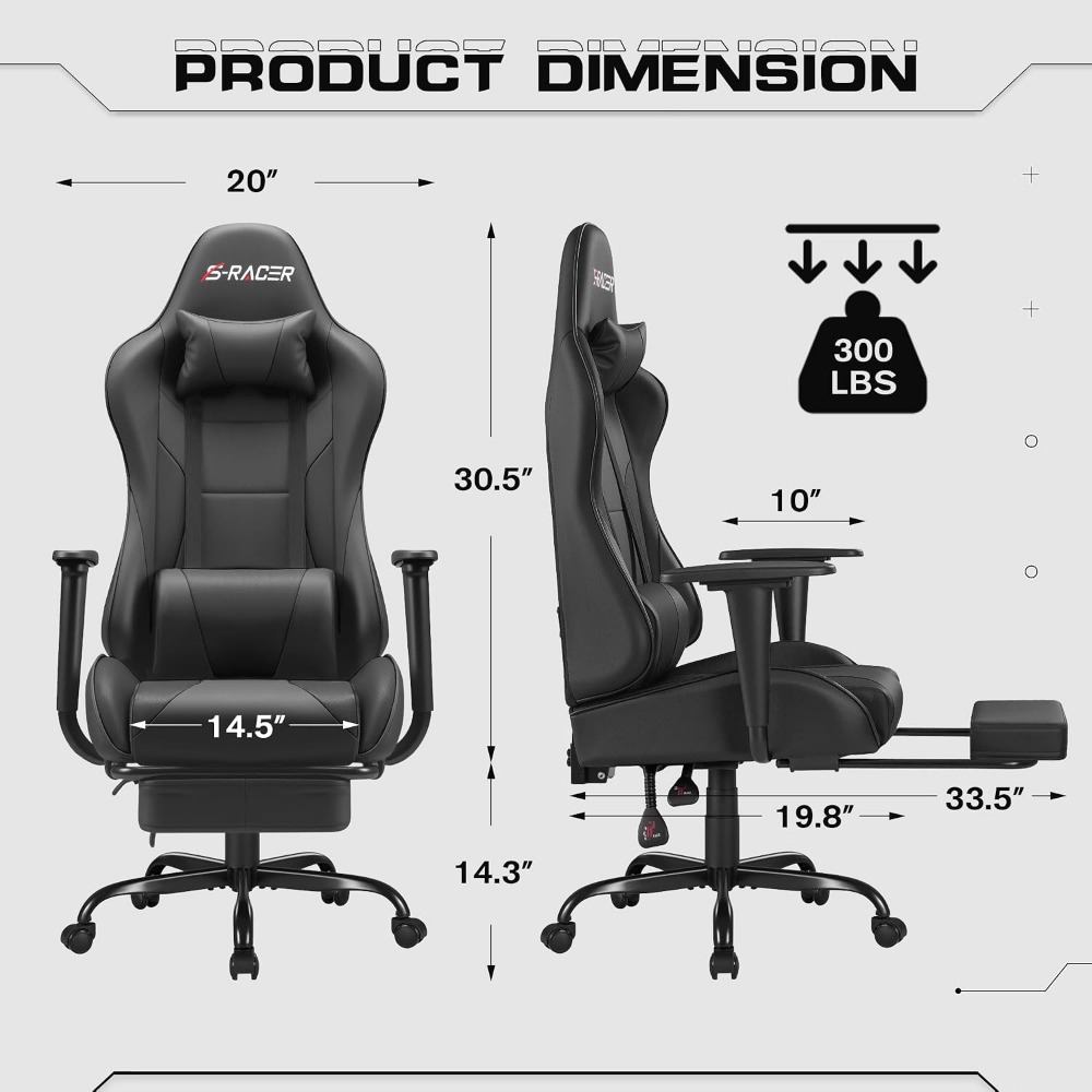 Gaming Chairs: Ergonomic Desk  - đánh giá và giá Massage