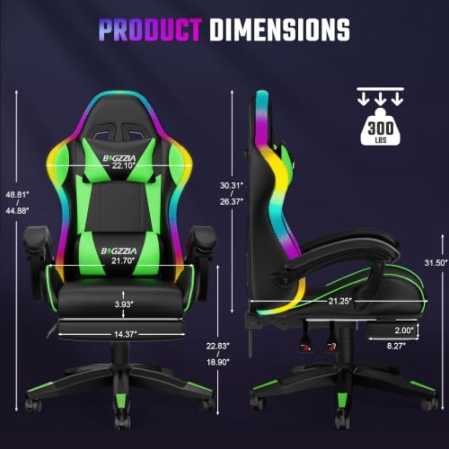 RGB gaming chair with footrest - đánh giá và giá Massage