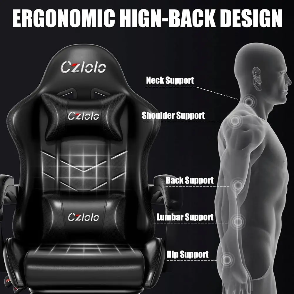 Ergonomic Gaming Chair with Fo - đánh giá và giá Massage