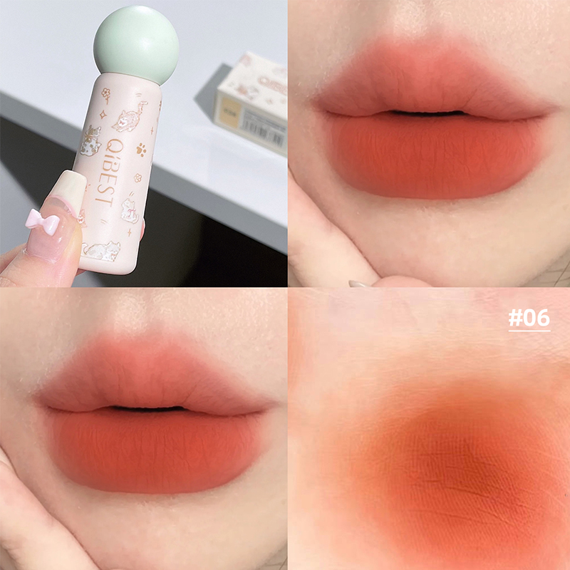 QIBEST Cute Velvet Matte Lip M - đánh giá và giá Matte Velvet Lip Tint Long Lasting