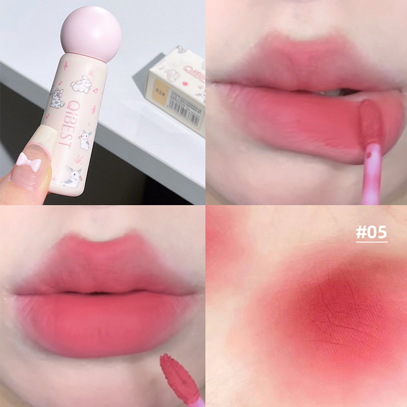 QIBEST Cute Velvet Matte Lip M - đánh giá và giá Matte Velvet Lip Tint Long Lasting