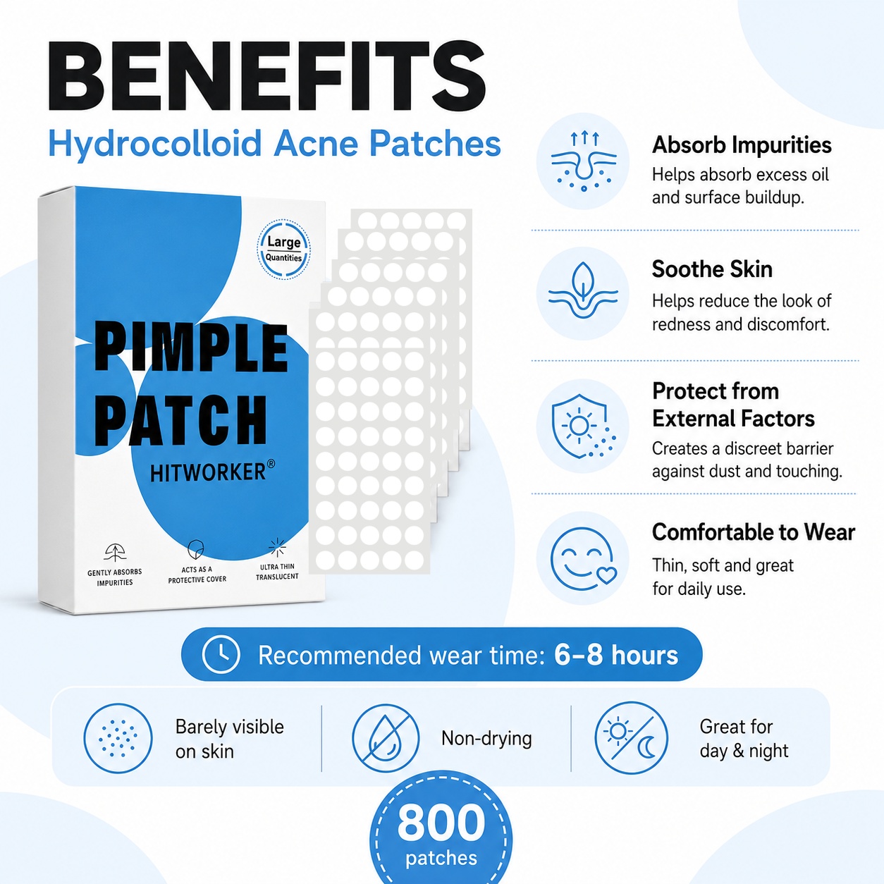800Pcs Hydrocolloid Acne Pimpl - đánh giá và giá Hydrocolloid Pimple Patch