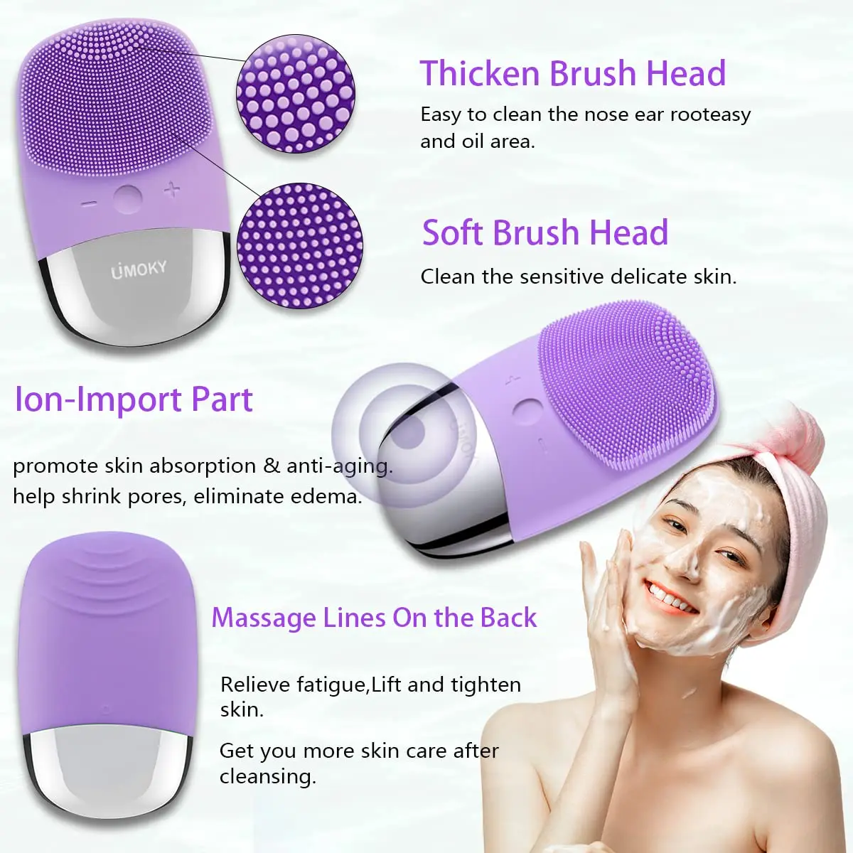 Facial Electric Silicone Clean - đánh giá và giá Silicone Face Scrubber Electric