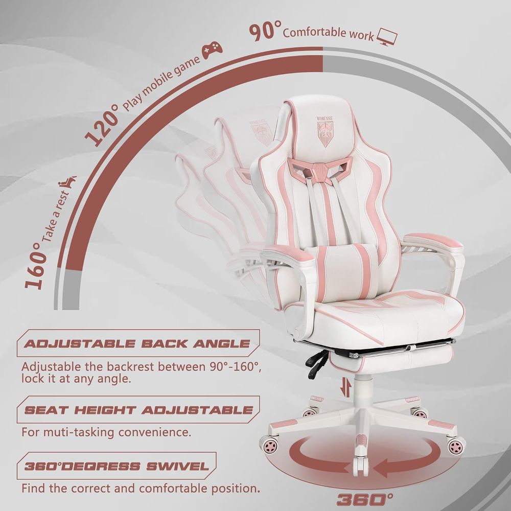 Ergonomic High-Back Gaming Cha - đánh giá và giá Massage