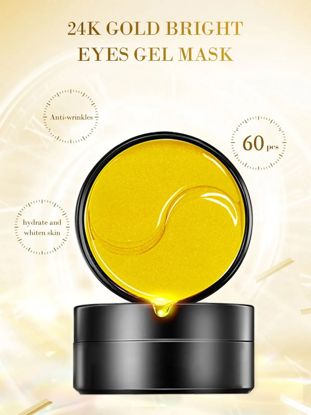60pcs Golden Moisturizing Eye  - đánh giá và giá Collagen Under Eye Patches